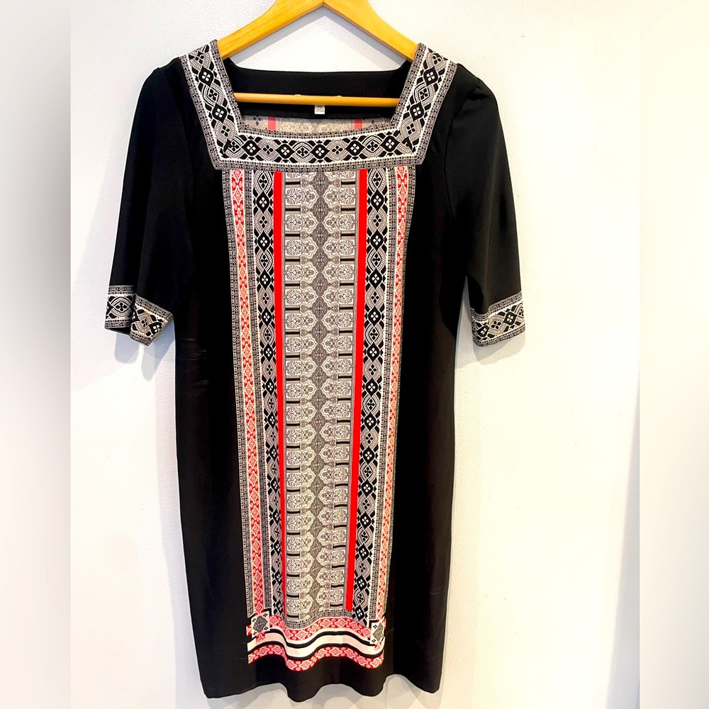 Studio one black pattern dress.
